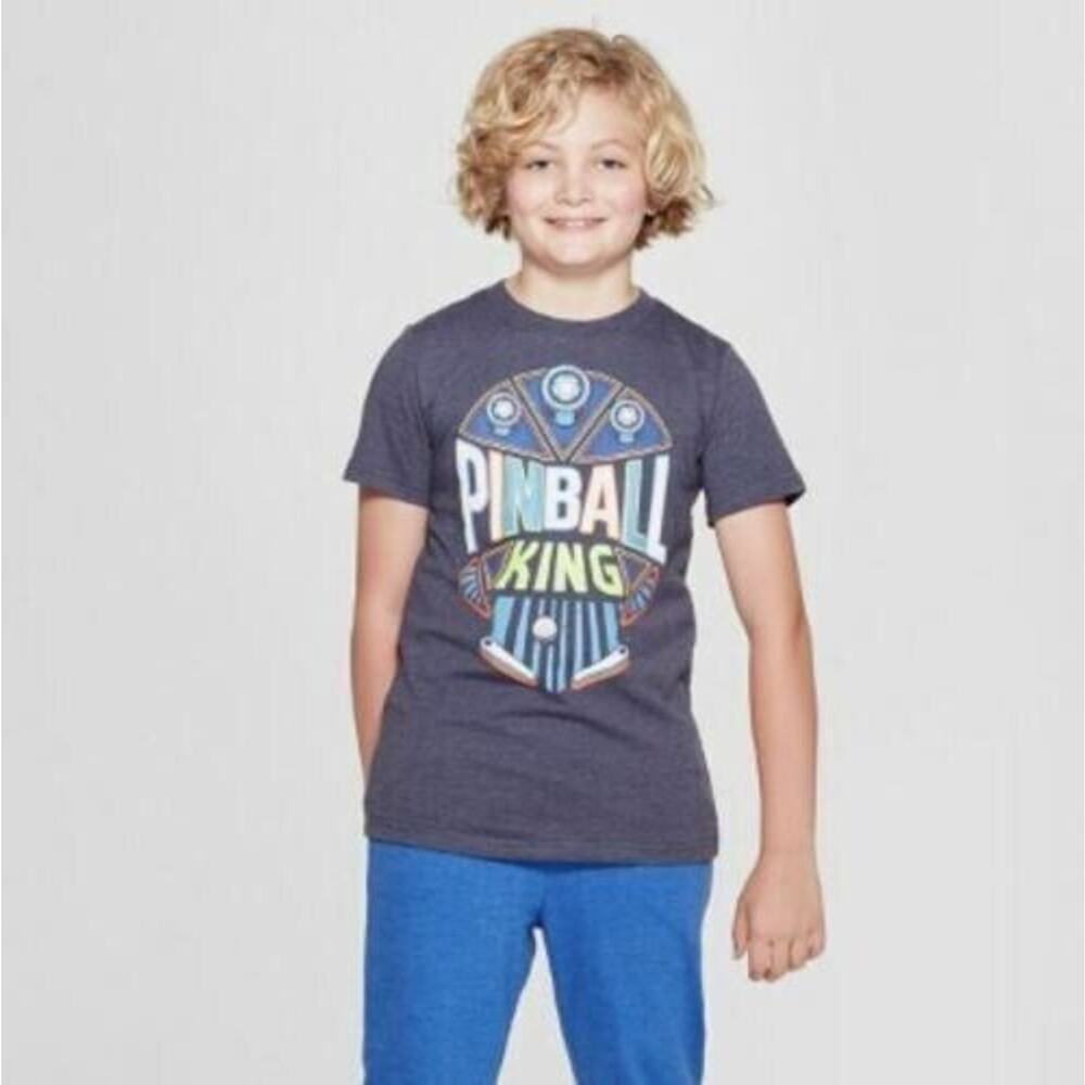 Cat & Jack Boys' Short Sleeve Pinball King Graphic T-Shirt Navy‎ XS(4/5)